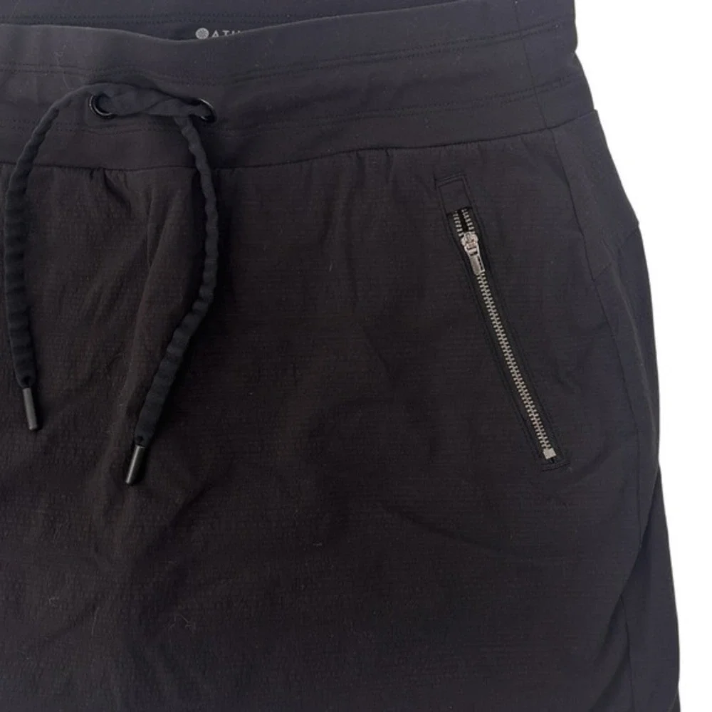 ATHLETA Womens Activewear‎ Skirt Skort Black Sz 10 Pockets Drawstring Athleisure